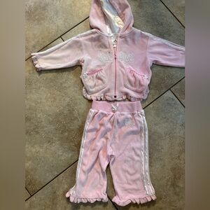 Y2K baby girl adidas velour tracksuit